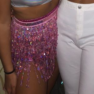 sparkly pink skirt
